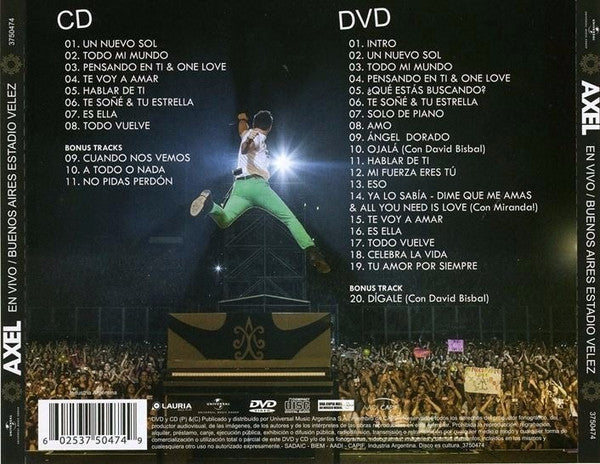 Axel Fernando : En Vivo / Buenos Aires Estadio Velez (CD, Album + DVD-V)