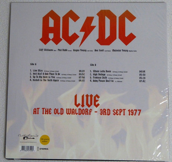 AC/DC : Live At The Old Waldorf - 3rd Sept 1977 (LP, Unofficial, 180)