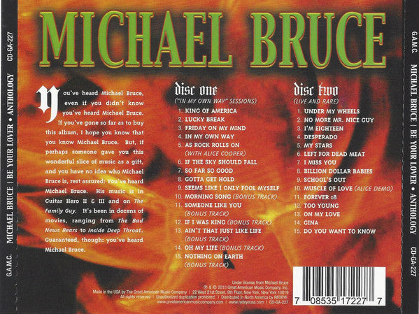 Michael Bruce : Be Your Lover - Anthology (2xCD, Comp)