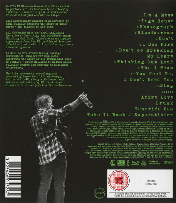 Ed Sheeran : Jumpers for Goalposts: Live at Wembley Stadium (Blu-ray, Multichannel)