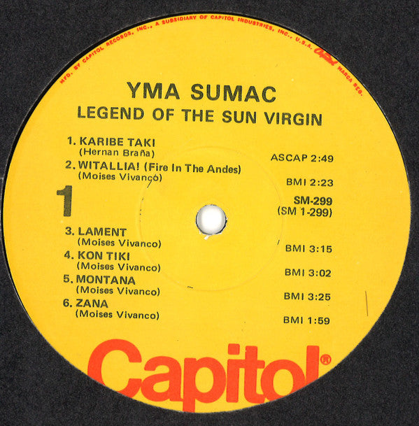 Yma Sumac : Legend Of The Sun Virgin (LP, Album, RE,  Wi)