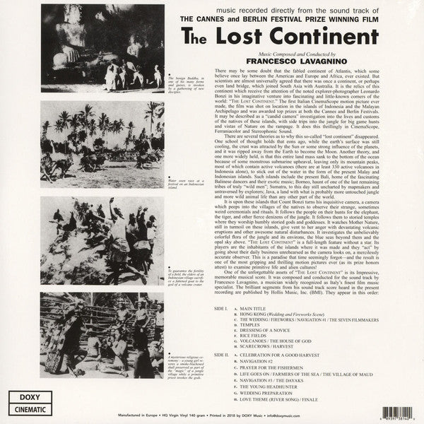 Angelo Francesco Lavagnino : The Lost Continent (LP)