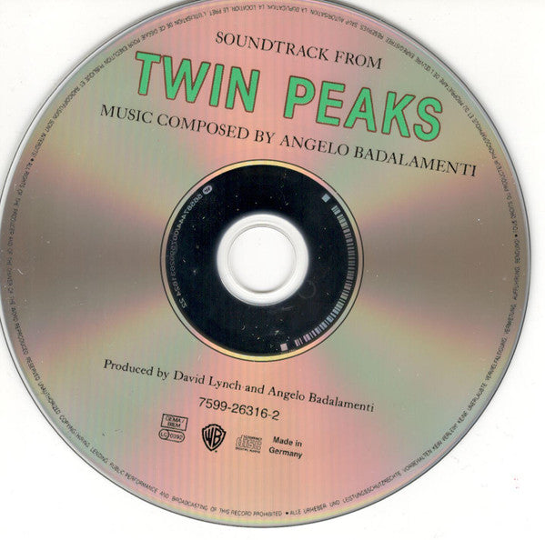 Angelo Badalamenti : Music From Twin Peaks (CD, Album, RE, Arv)