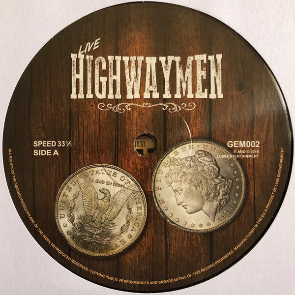 Kris Kristofferson, Waylon Jennings, Johnny Cash, Willie Nelson, The Highwaymen : Live Highwaymen (LP, Comp, Unofficial)