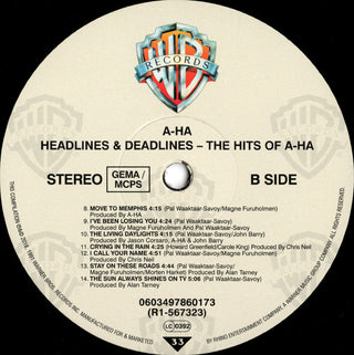 a-ha : Headlines And Deadlines - The Hits Of A-Ha (LP, Comp, RE)