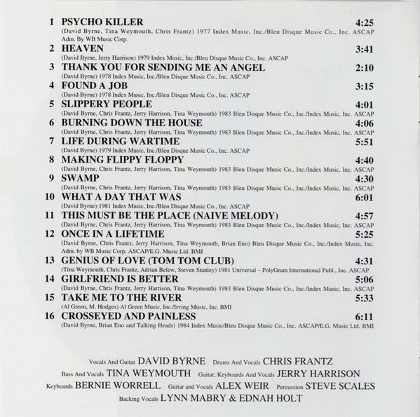 Talking Heads : Stop Making Sense (HDCD, Album, RE, RM, S/Edition, Med)