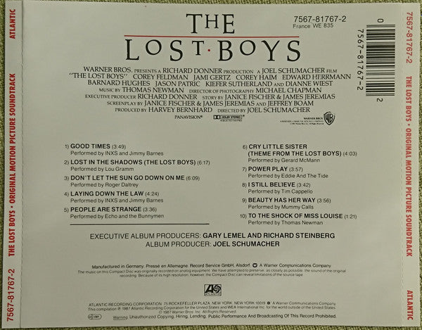Various : The Lost Boys (Original Motion Picture Soundtrack) (CD, Album, RE)