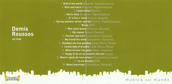 Demis Roussos : Grandes Éxitos En Vivo (CD, Comp)