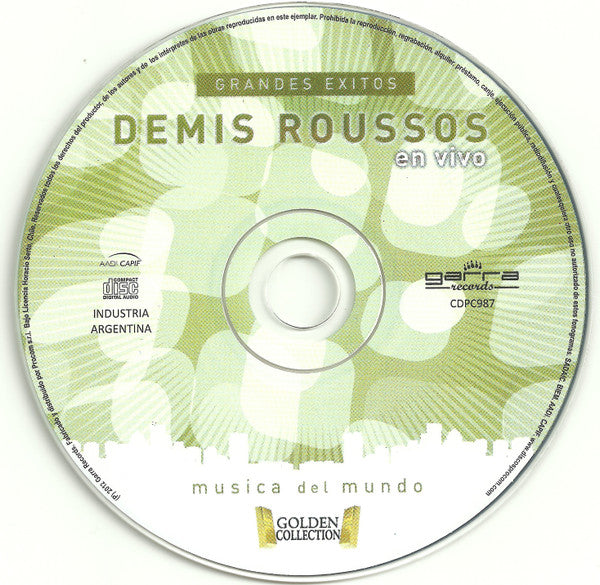 Demis Roussos : Grandes Éxitos En Vivo (CD, Comp)