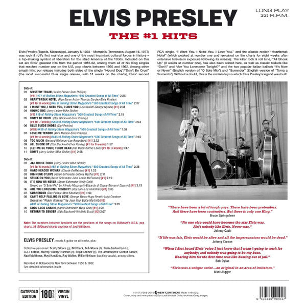 Elvis Presley : The #1 Hits  (LP, Comp, 180)