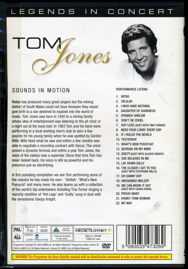 Tom Jones : Tom Jones - Sounds In Motion (DVD-V, Comp, PAL)