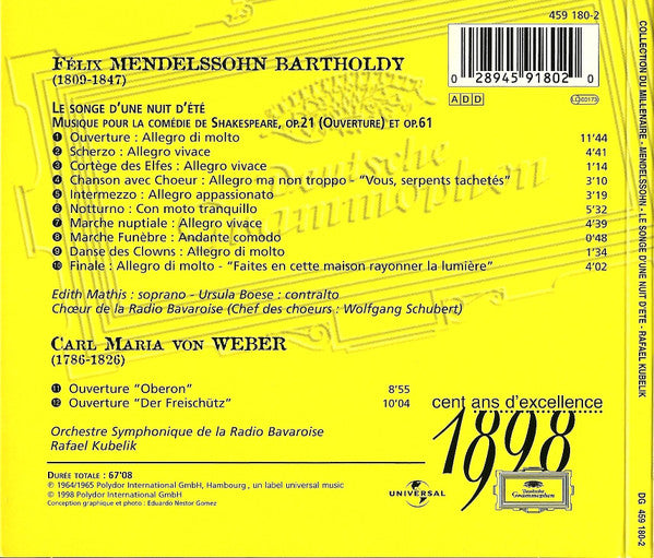 Felix Mendelssohn-Bartholdy - Rafael Kubelik : Le Songe D'Une Nuit D'Été (CD, Comp, RE, Dig)