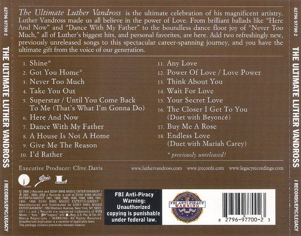 Luther Vandross : The Ultimate Luther Vandross (CD, Comp)