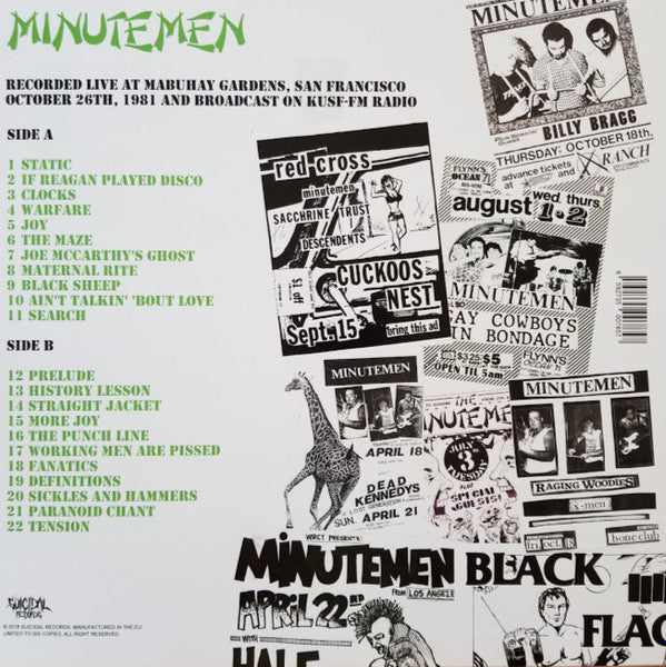 Minutemen : Sickles And Hammers - The Lost 1981 Mabuhay Broadcast (LP, Album, Unofficial)