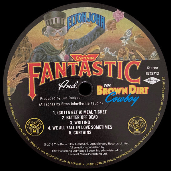 Elton John : Captain Fantastic And The Brown Dirt Cowboy (LP, Album, RE, RM, Gat)