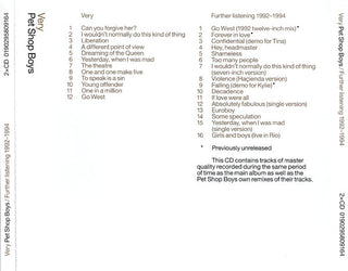 Pet Shop Boys : Very / Further Listening 1992–1994 (CD, Album + CD, Album, Comp + RE, RM)