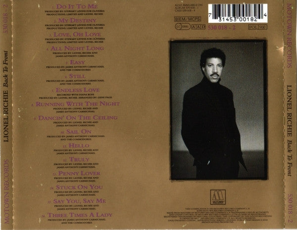 Lionel Richie : Back To Front (CD, Comp, RP)