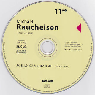 Michael Raucheisen, Johannes Brahms : Michael Raucheisen 11+12/66 (2xCD, Comp)