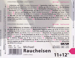 Michael Raucheisen, Johannes Brahms : Michael Raucheisen 11+12/66 (2xCD, Comp)