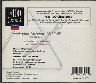 Wolfgang Amadeus Mozart, István Kertész : Musique Maçonnique (CD, RE, RM)