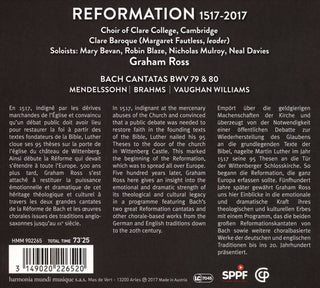 Johann Sebastian Bach | Felix Mendelssohn-Bartholdy | Johannes Brahms | Ralph Vaughan Williams - The Choir Of Clare College, Graham Ross (2) : Reformation 1517-2017 (CD, Album, Dig)