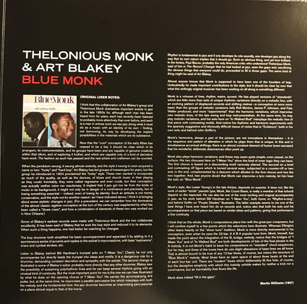 Thelonious Monk & Art Blakey : Blue Monk (LP, Album, Ltd, RE, RM, 180)