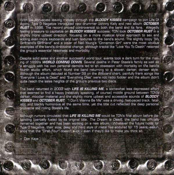 Type O Negative : The Best Of Type O Negative (CD, Comp, RP)