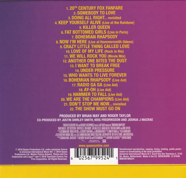 Queen : Bohemian Rhapsody (The Original Soundtrack) (CD, Album, Comp, Ltd)