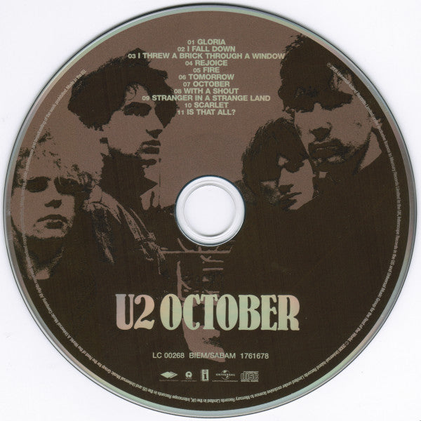 U2 : October (CD, Album, RE, RM, Jew)