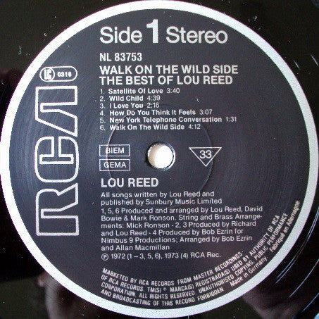 Lou Reed : Walk On The Wild Side - The Best Of Lou Reed (LP, Comp, RE)