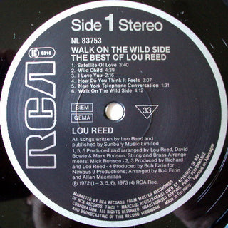 Lou Reed : Walk On The Wild Side - The Best Of Lou Reed (LP, Comp, RE)