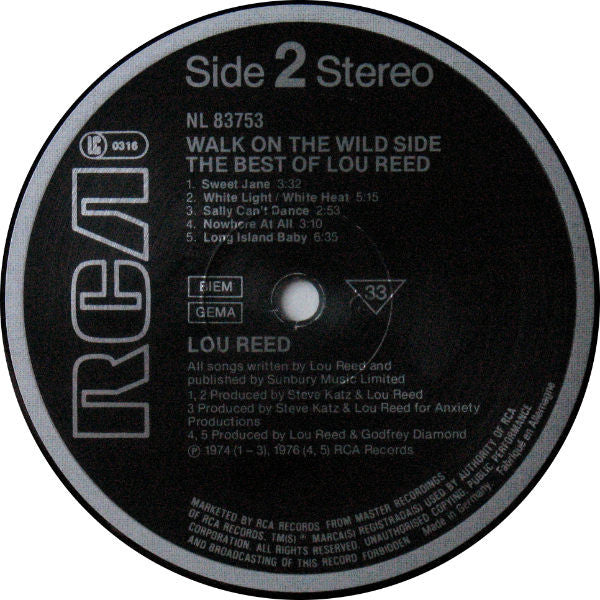Lou Reed : Walk On The Wild Side - The Best Of Lou Reed (LP, Comp, RE)