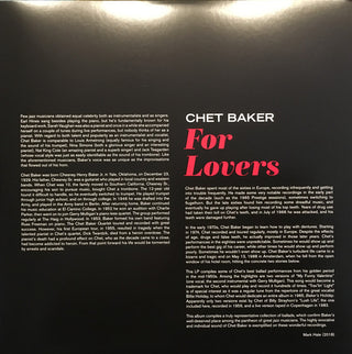 Chet Baker : For Lovers (LP, Comp, Mono)