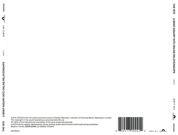 The 1975 : A Brief Inquiry Into Online Relationships (CD, Album)