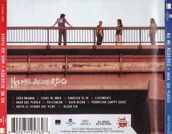 No Me Acuerdo : Nada Que Perder (CD, Album)