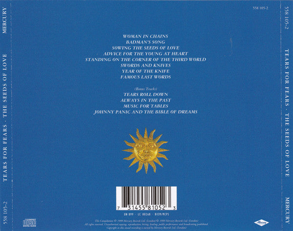 Tears For Fears : The Seeds Of Love (CD, Album, RE, RM, RP)