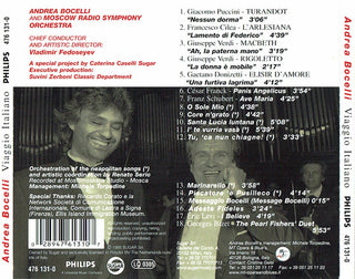 Andrea Bocelli : Viaggio Italiano (CD, Album, RE, Uni)