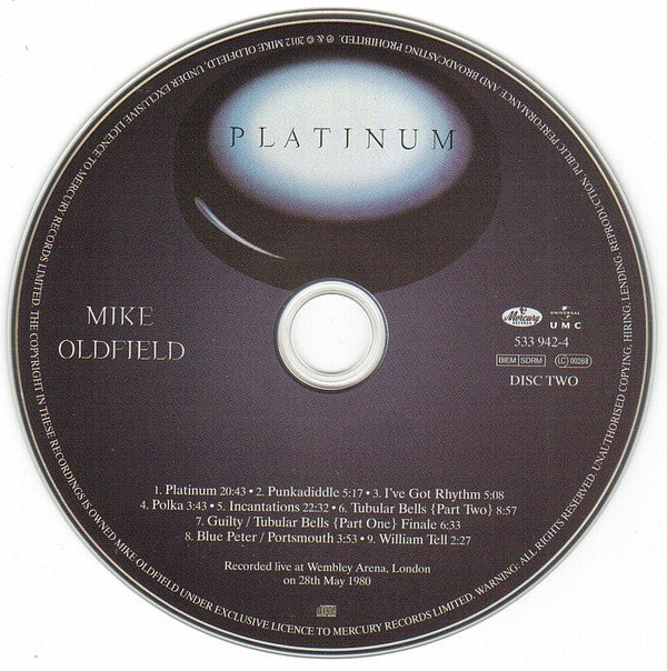 Mike Oldfield : Platinum (CD, Album, RE, RM + CD, Album + Dlx, Dig)