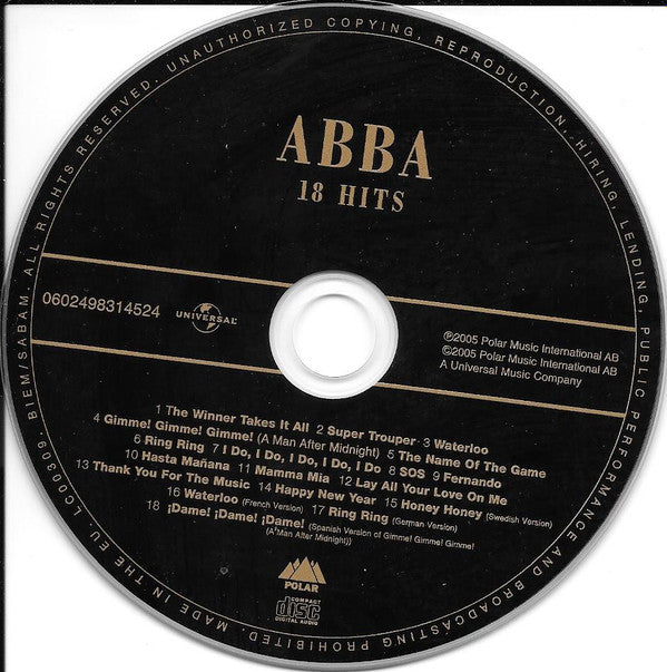 ABBA : 18 Hits (CD, Comp, RE)