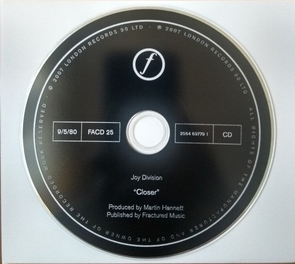 Joy Division : Closer (CD, Album, RE, RM + CD, Album + RP, Arv)