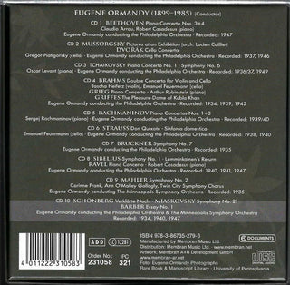 Eugene Ormandy – Ludwig van Beethoven • Modest Mussorgsky • Pyotr Ilyich Tchaikovsky • Johannes Brahms • Edvard Grieg • Charles Griffes • Sergei Vasilyevich Rachmaninoff • Richard Strauss, Various : 10 CD-Set Eugene Ormandy (1899-1985) (10xCD, Comp, Mono + Box)
