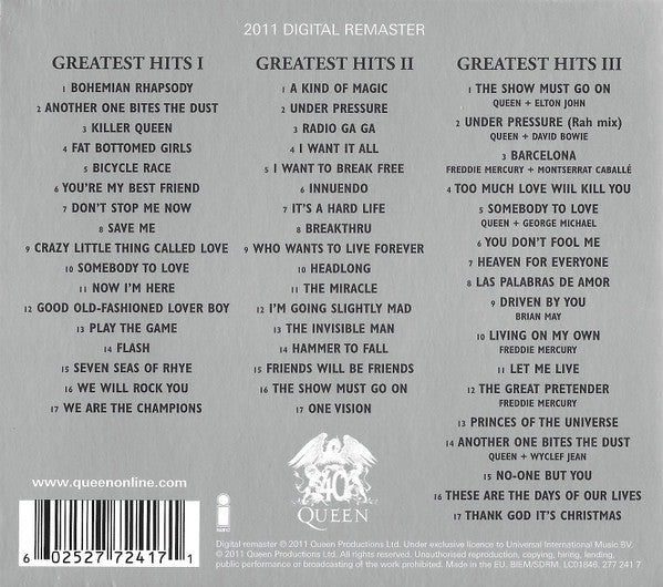 Queen : Greatest Hits I II & III (The Platinum Collection) (CD, Comp, RE, RM + CD, Comp, RE, RM + CD, Comp, RE)