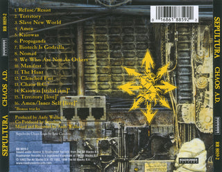 Sepultura : Chaos A.D. (CD, Album, RE)