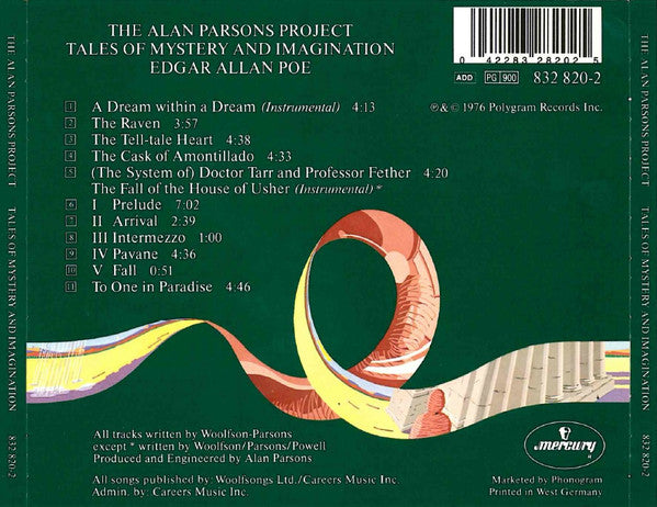 The Alan Parsons Project : Tales Of Mystery And Imagination Edgar Allan Poe (CD, Album, RE, RM)