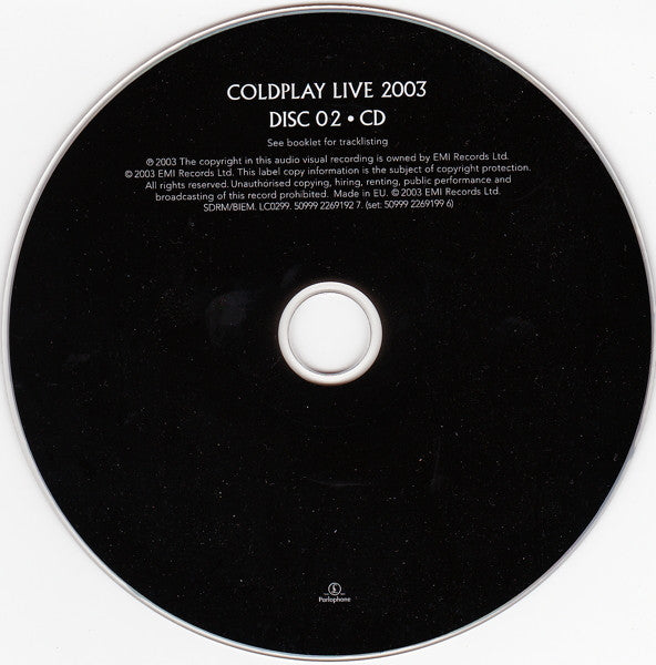 Coldplay : Live 2003 (DVD-V, Multichannel, PAL, Dua + CD, Album, Enh)