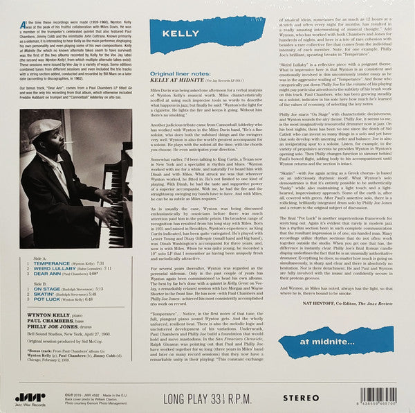 Wynton Kelly : Kelly At Midnite (LP, Album, Ltd, RE, RM, 180)