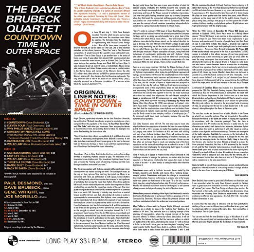 The Dave Brubeck Quartet : Countdown Time In Outer Space (LP, Album, Ltd, RM, 180)