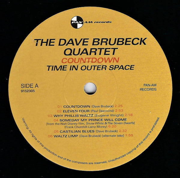 The Dave Brubeck Quartet : Countdown Time In Outer Space (LP, Album, Ltd, RM, 180)