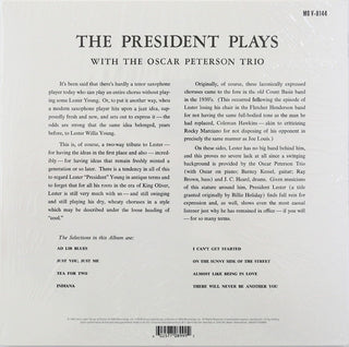 Pres (2) Plays With The Oscar Peterson Trio : The President Plays With The Oscar Peterson Trio (LP, Album, Mono, RE)