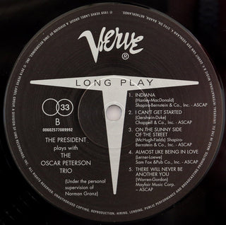 Pres (2) Plays With The Oscar Peterson Trio : The President Plays With The Oscar Peterson Trio (LP, Album, Mono, RE)